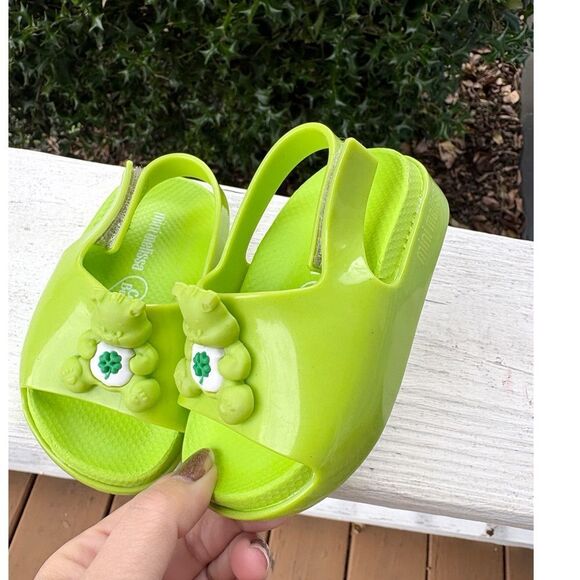 Mini Melissa Care Bear Green Baby Sandals EUC Size‎ US 5 - Picture 5 of 7